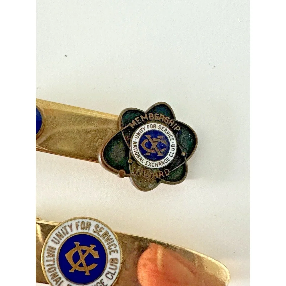 National Exchange Unity for Service Tie Clip Bar Set‎ 5 Years Gold Tone